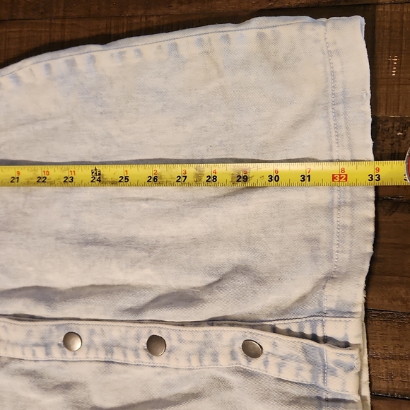 Tinsel Town Stone Wash Denim Dress Button Front Size Medium - Picture 8 of 8